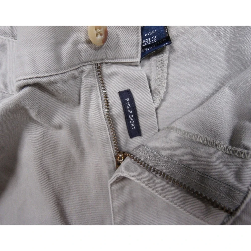 Polo Ralph Lauren Men 42 Philip Chino Shorts Beige Khaki Cotton Twill Flat Front